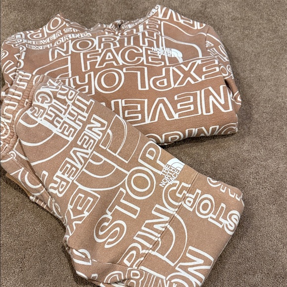 The North Face Other - The North Face Kids Set in Tan with White Lettering